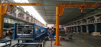 浙江精功科技与豪钢合作两台0.5吨旋臂起重机