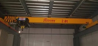 上海科工机电订购2.8t电动单梁起重机安装完毕