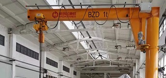上海上柴向豪钢定购旋臂起重机BZD1t-5m安装完成