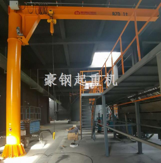 北京环境工程技术公司定制的电动旋转悬臂吊安装调试完成